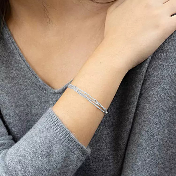 Bracelet chaîne satellite triple couche