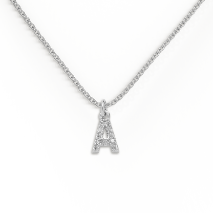 Pavé-Halskette mit Großbuchstaben