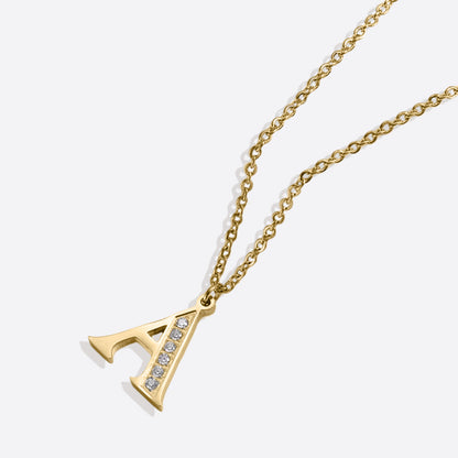 Collier satellite avec lettres en cristal