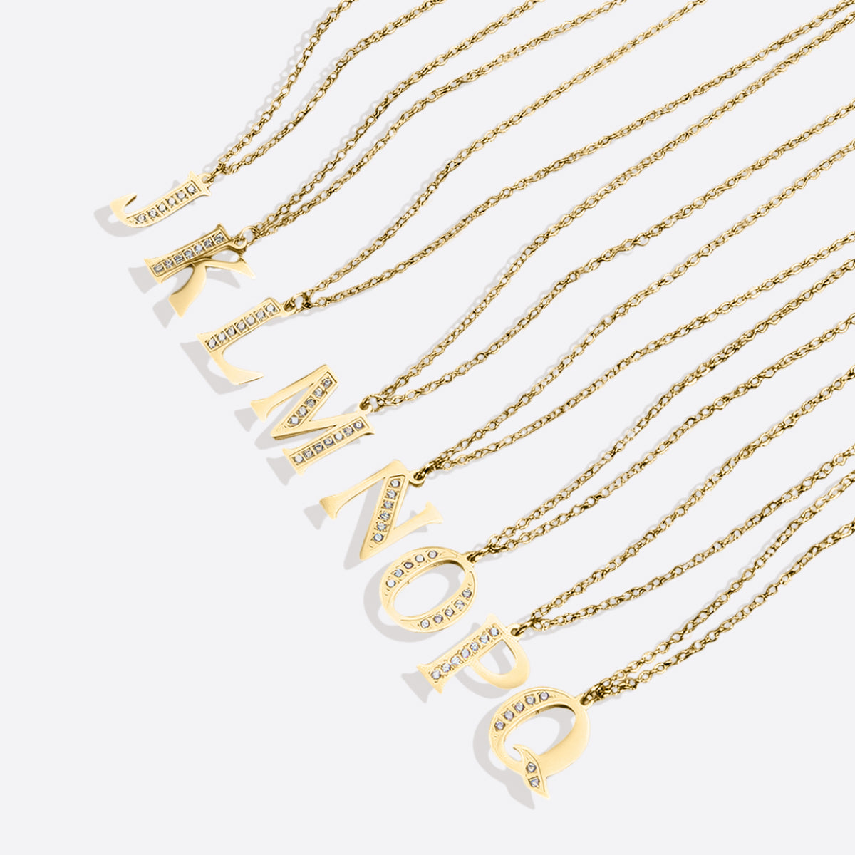 Collier satellite avec lettres en cristal