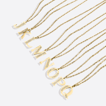 Collier satellite avec lettres en cristal