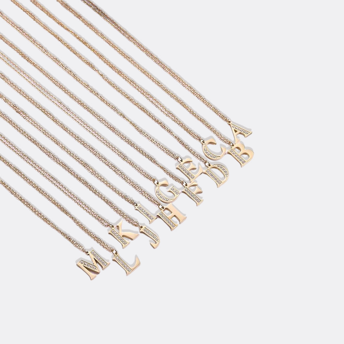 Collier satellite avec lettres en cristal