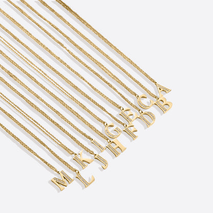 Collier satellite avec lettres en cristal