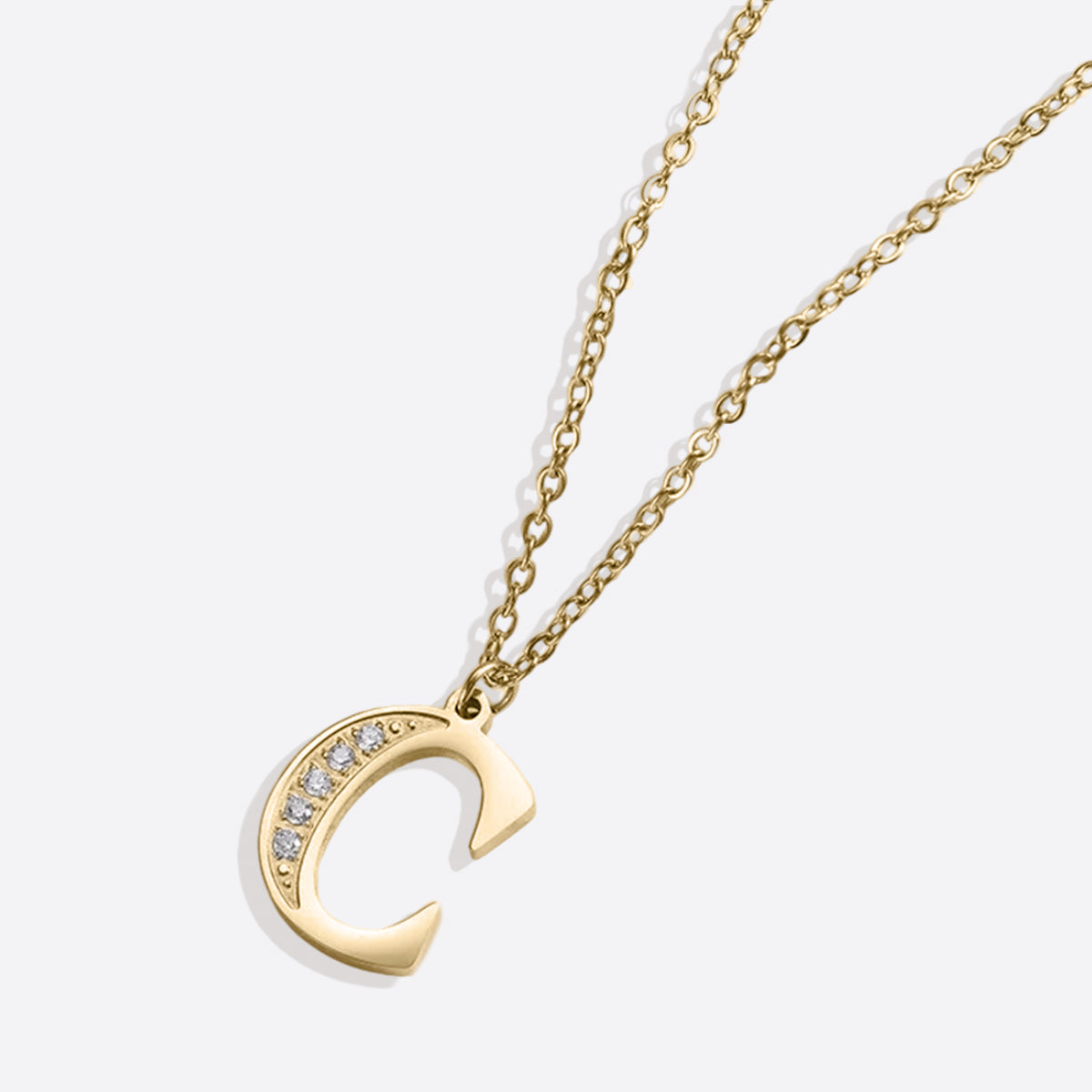 Collier satellite avec lettres en cristal