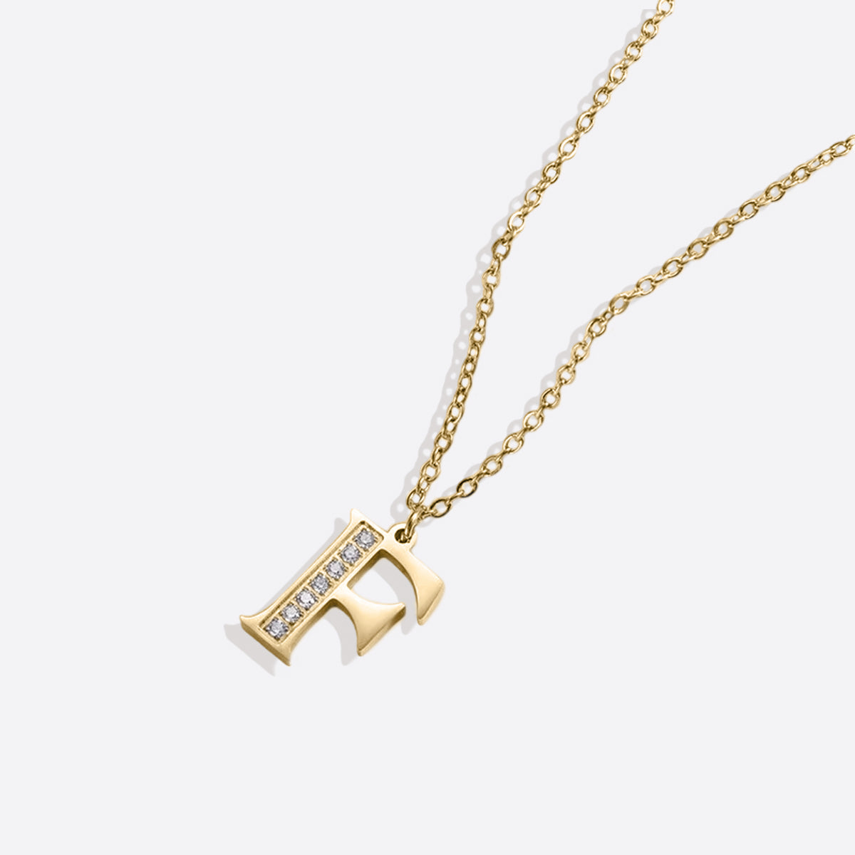 Collier satellite avec lettres en cristal
