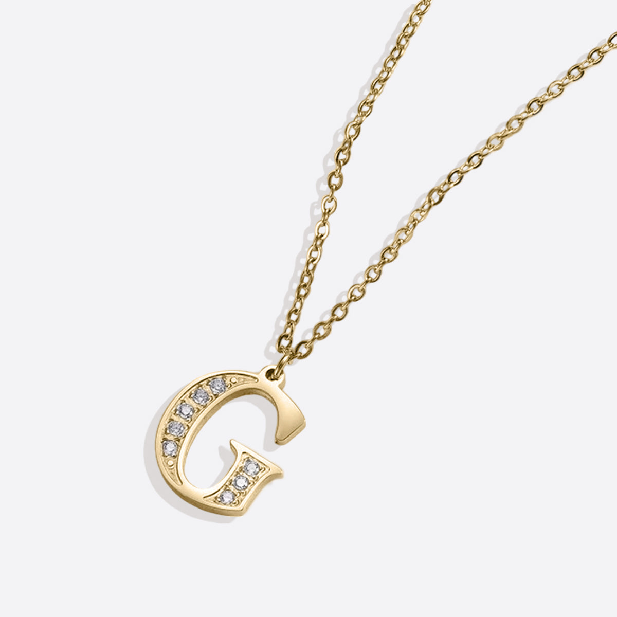 Collier satellite avec lettres en cristal