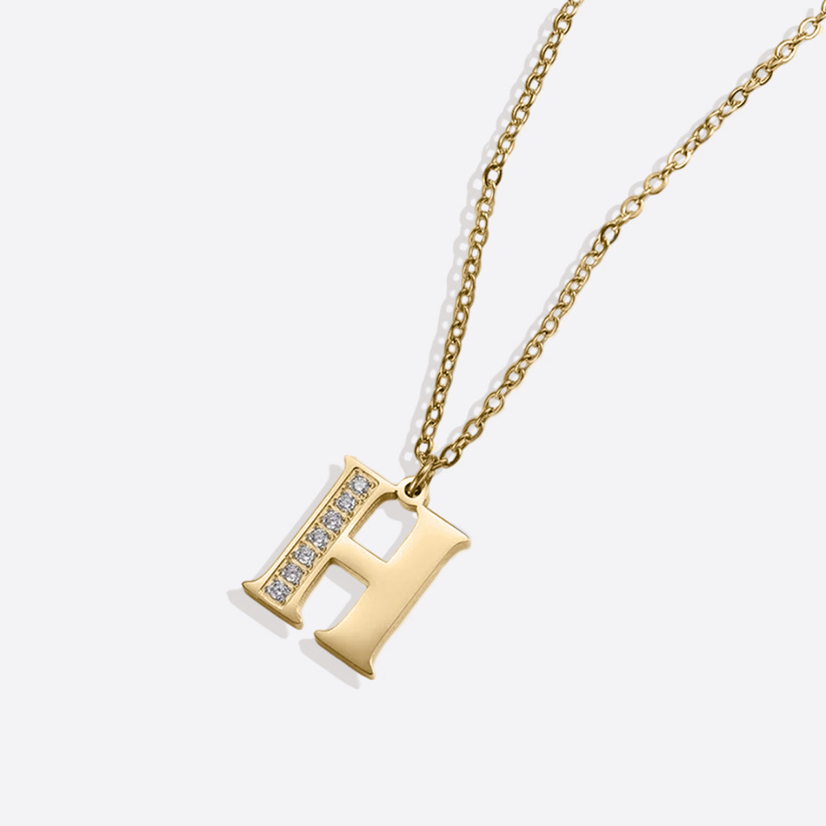 Collier satellite avec lettres en cristal