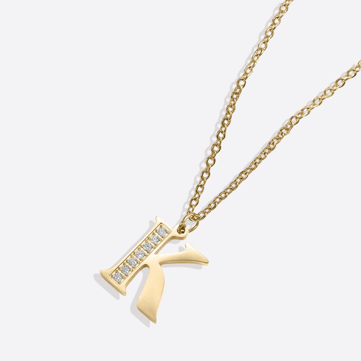 Collier satellite avec lettres en cristal