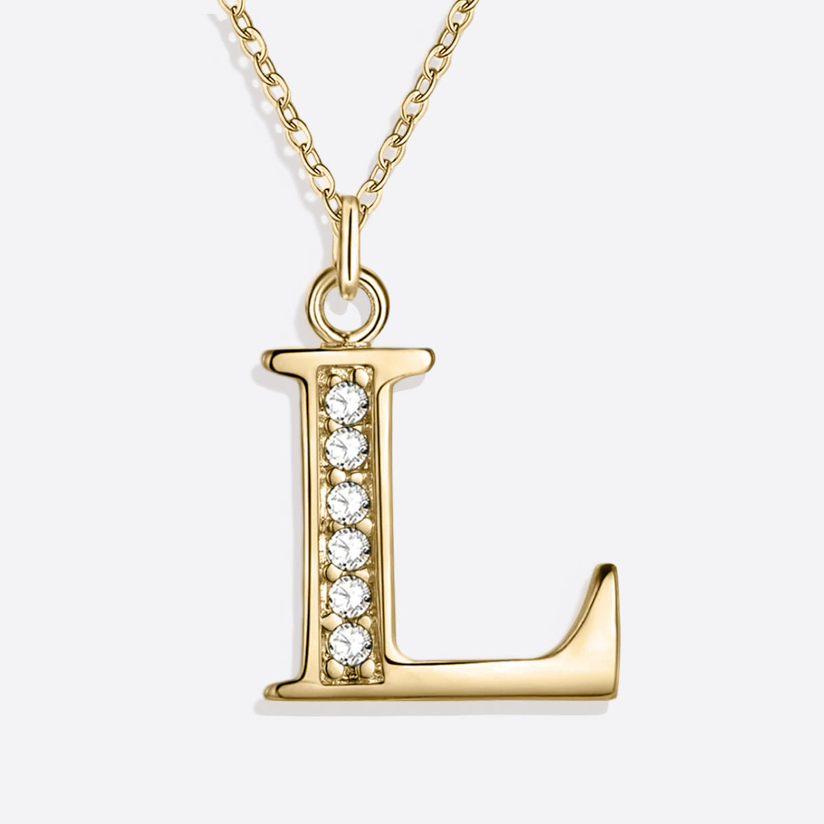 Collier satellite avec lettres en cristal