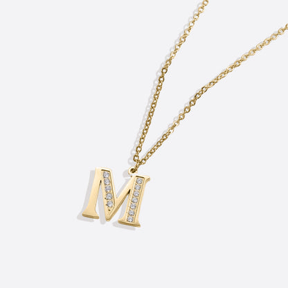 Collier satellite avec lettres en cristal