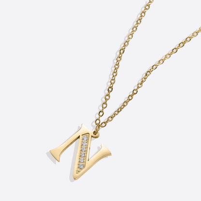 Collier satellite avec lettres en cristal