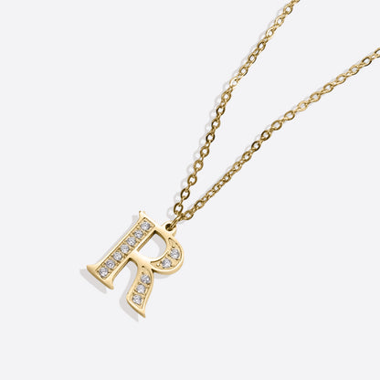 Collier satellite avec lettres en cristal