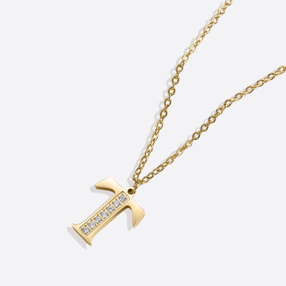 Collier satellite avec lettres en cristal