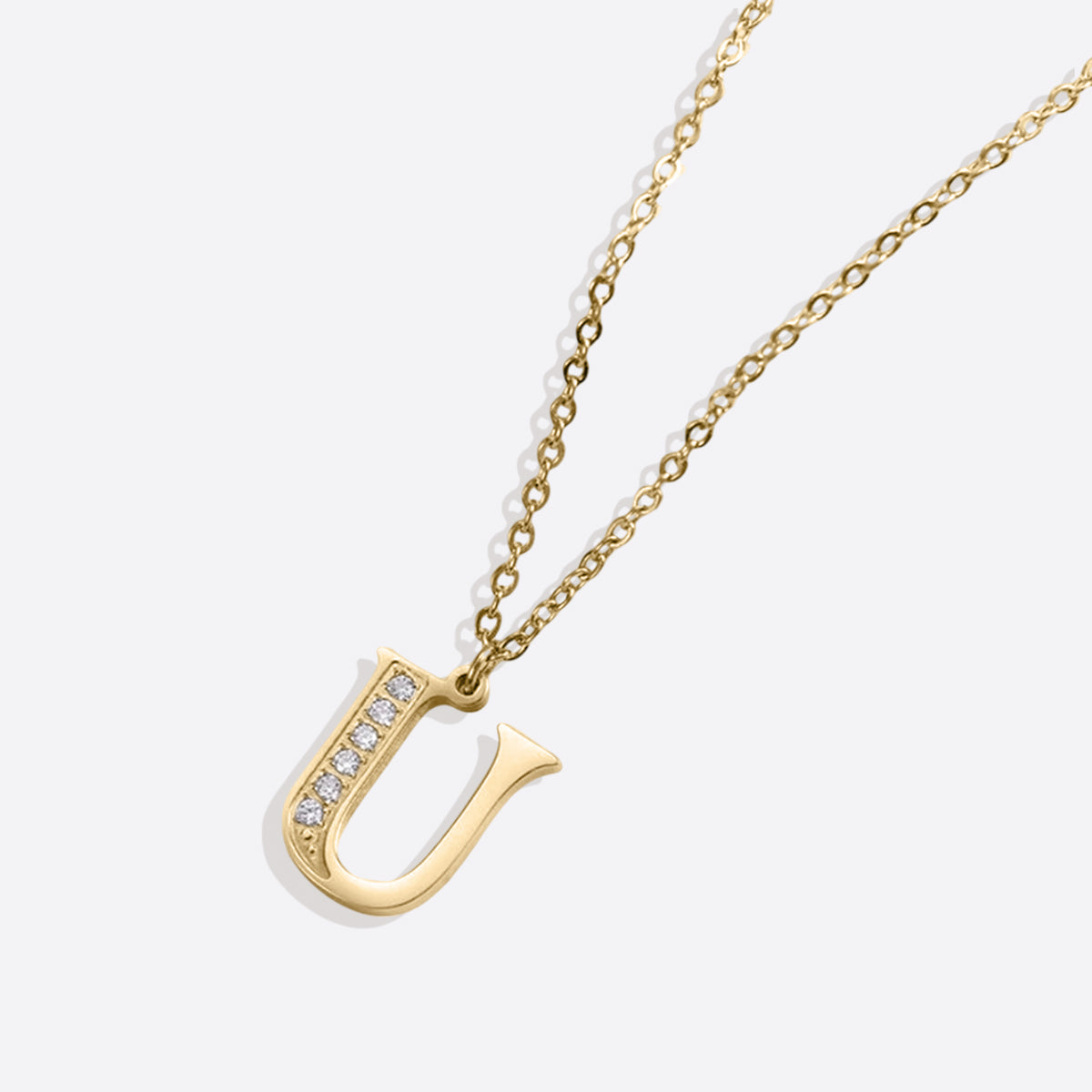 Collier satellite avec lettres en cristal