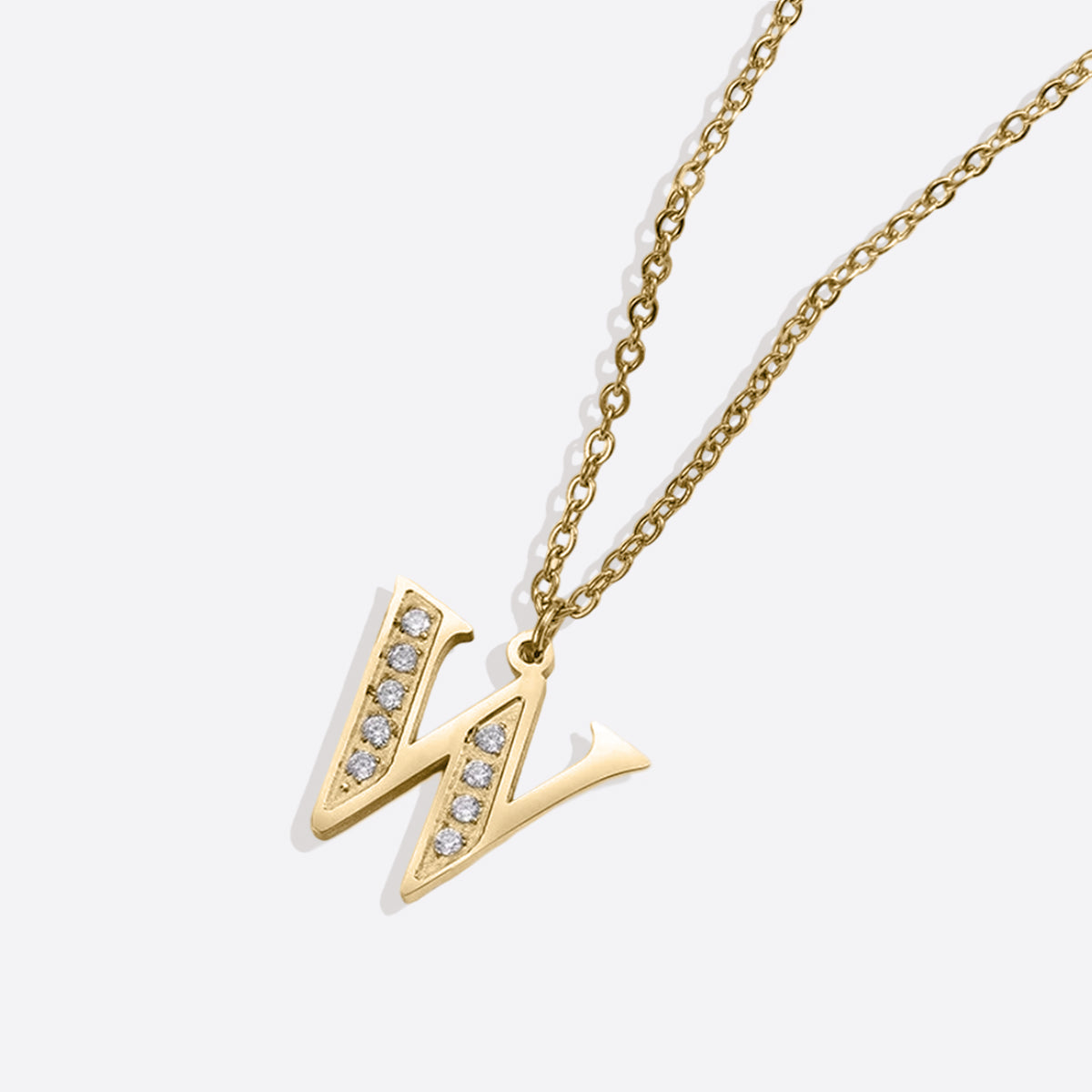 Collier satellite avec lettres en cristal