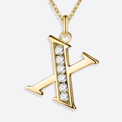 Collier satellite avec lettres en cristal