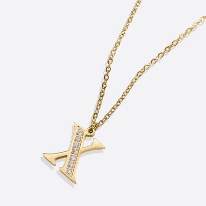 Collier satellite avec lettres en cristal