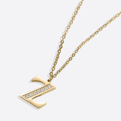 Collier satellite avec lettres en cristal