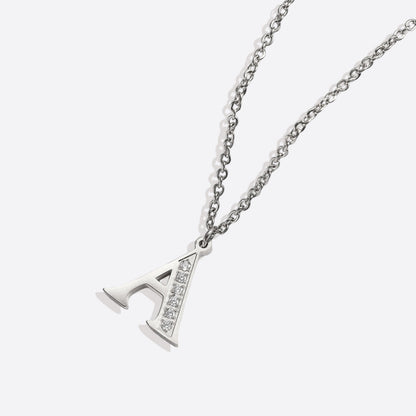 Collier satellite avec lettres en cristal