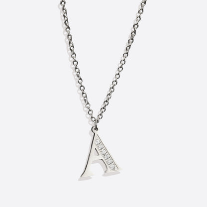 Collier satellite avec lettres en cristal