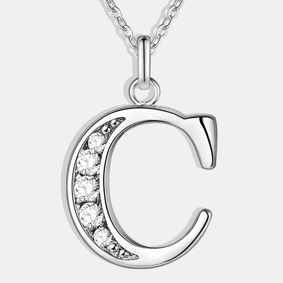 Collier satellite avec lettres en cristal