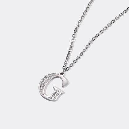 Collier satellite avec lettres en cristal