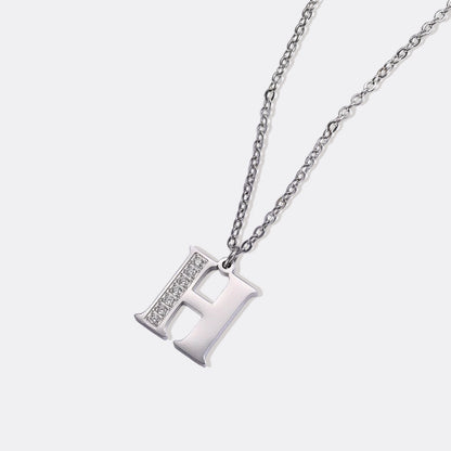 Collier satellite avec lettres en cristal