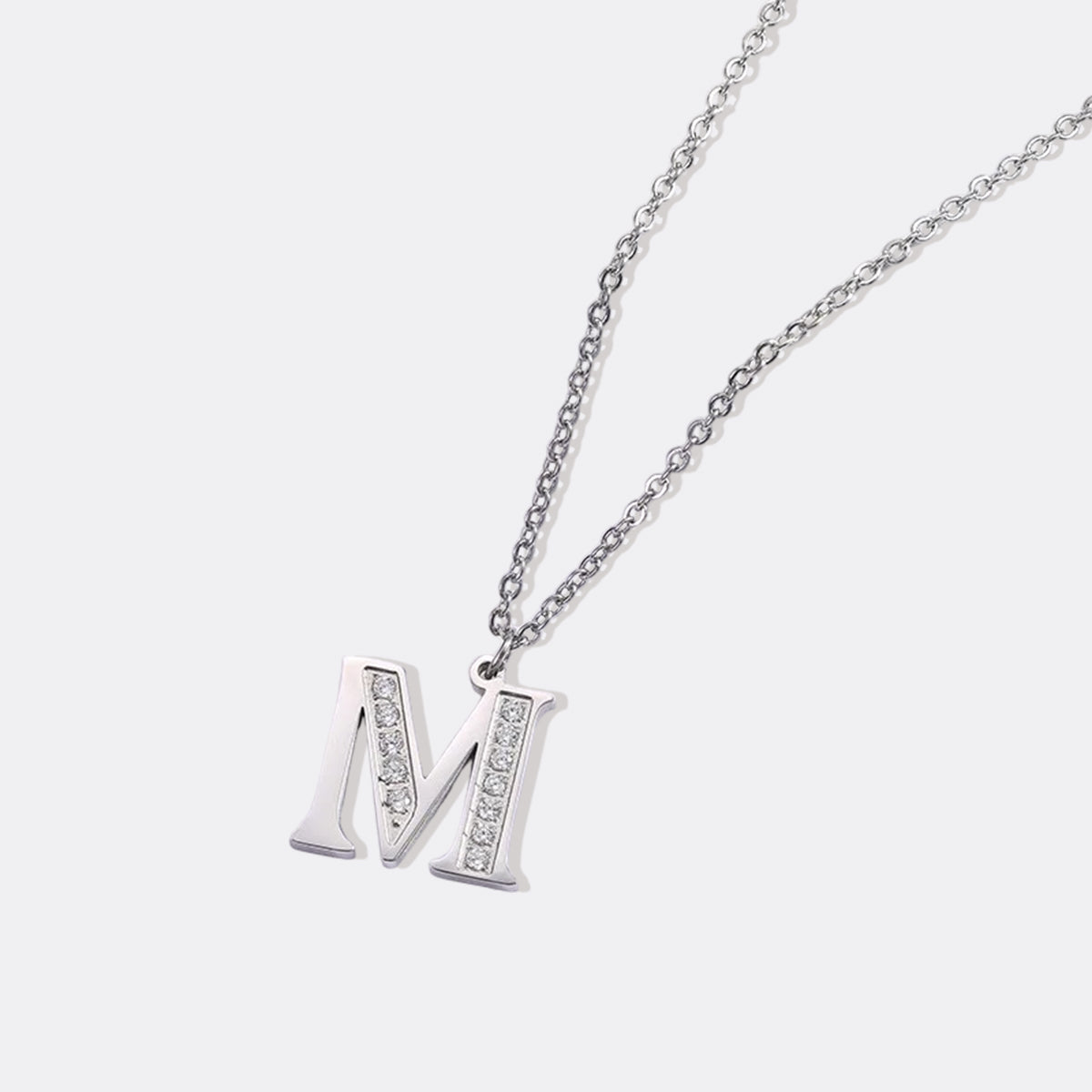 Collier satellite avec lettres en cristal