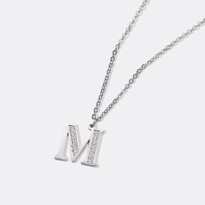 Collier satellite avec lettres en cristal