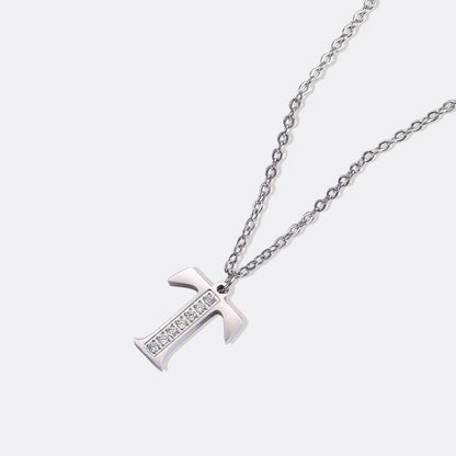 Collier satellite avec lettres en cristal