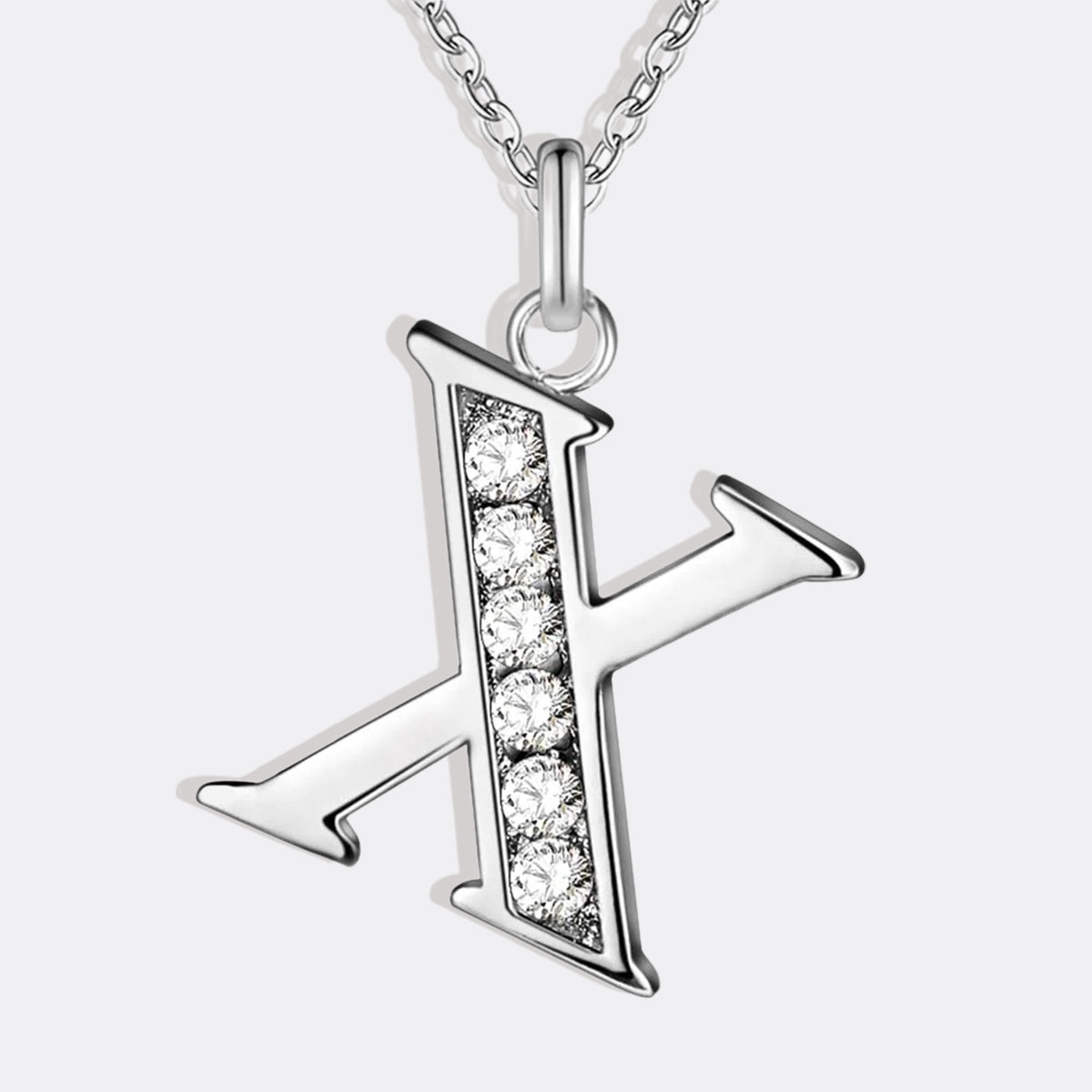 Collier satellite avec lettres en cristal