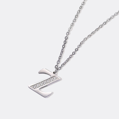 Collier satellite avec lettres en cristal