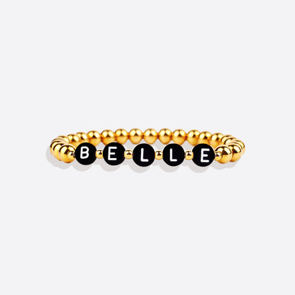 Custom Gold Beaded Name Bracelet