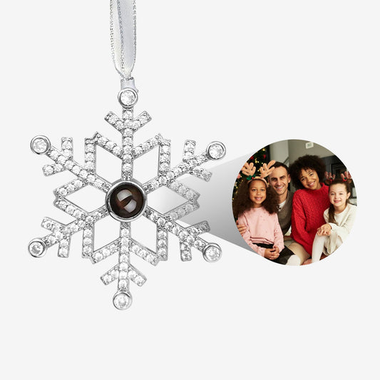 Benutzerdefinierte Weihnachten Schneeflocke Foto Ornament