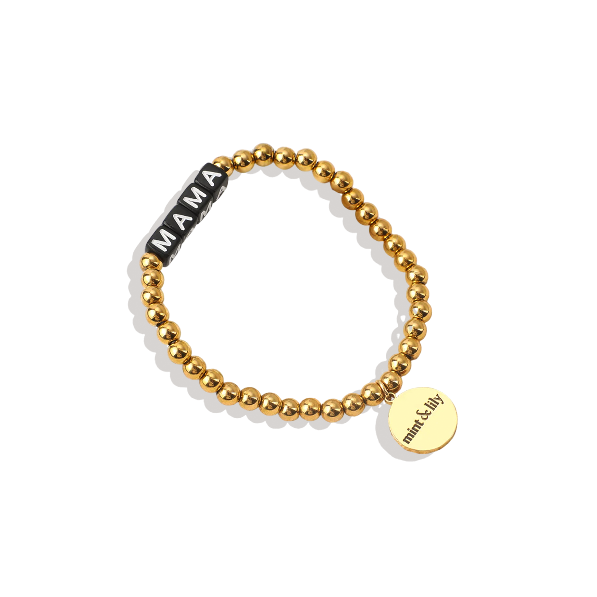 Bracelet d'amitié personnalisé en perles d'or imperméables