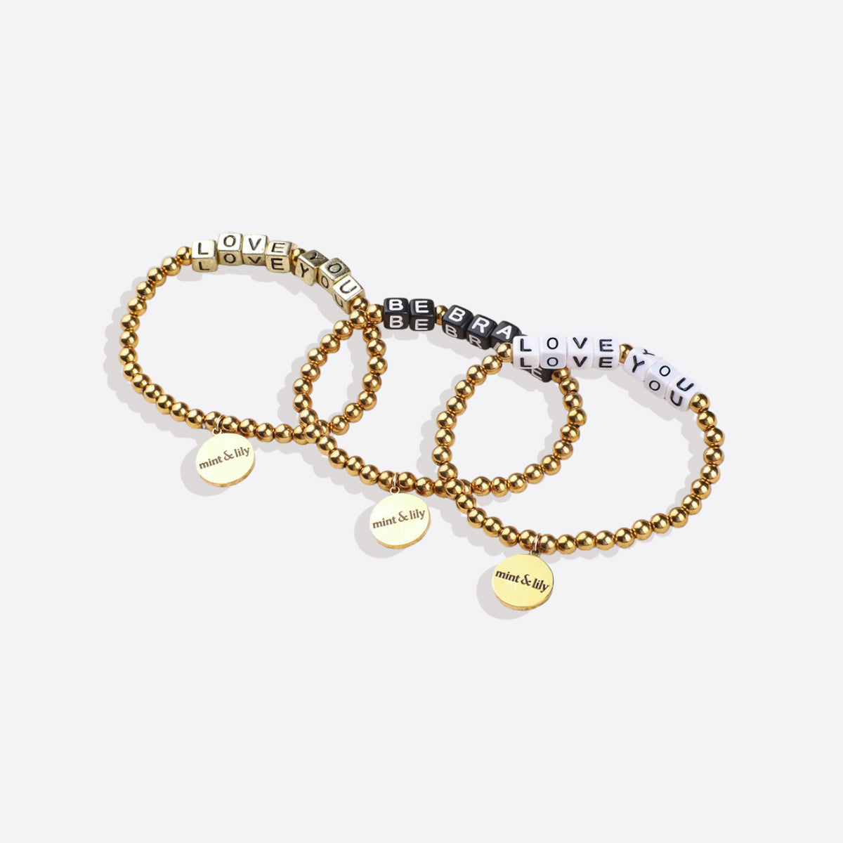 Bracelet d'amitié personnalisé en perles d'or imperméables