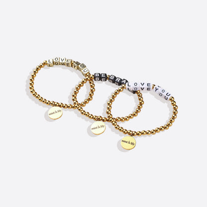 Bracelet d'amitié personnalisé en perles d'or imperméables