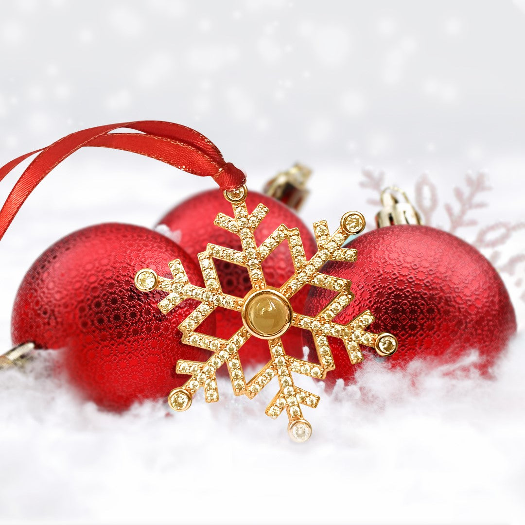Benutzerdefinierte Weihnachten Schneeflocke Foto Ornament
