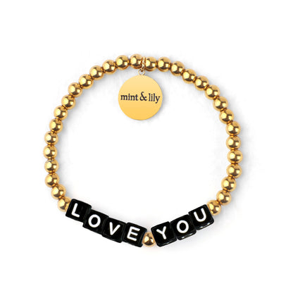 Bracelet d'amitié personnalisé en perles d'or imperméables
