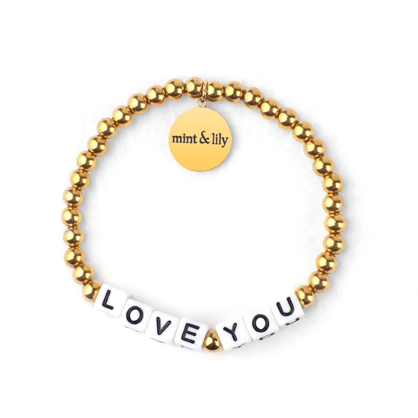 Bracelet d'amitié personnalisé en perles d'or imperméables