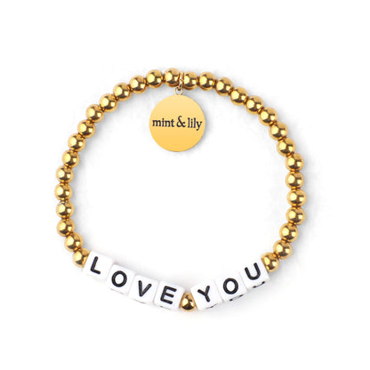 Bracelet d'amitié personnalisé en perles d'or imperméables