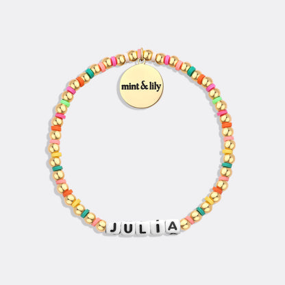 Custom Waterproof Gold Rainbow Beaded Friendship Bracelet