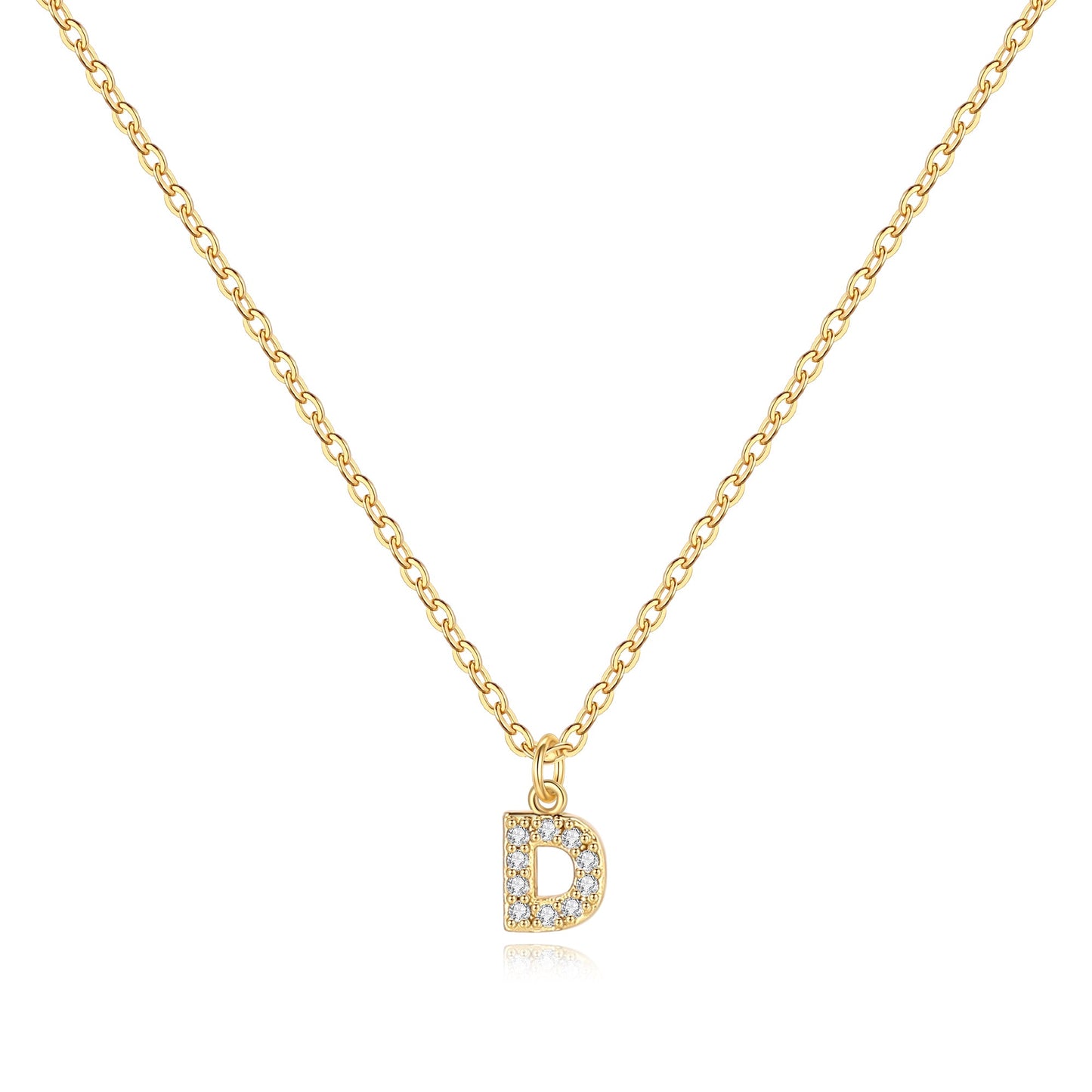 Pavé-Halskette mit Großbuchstaben