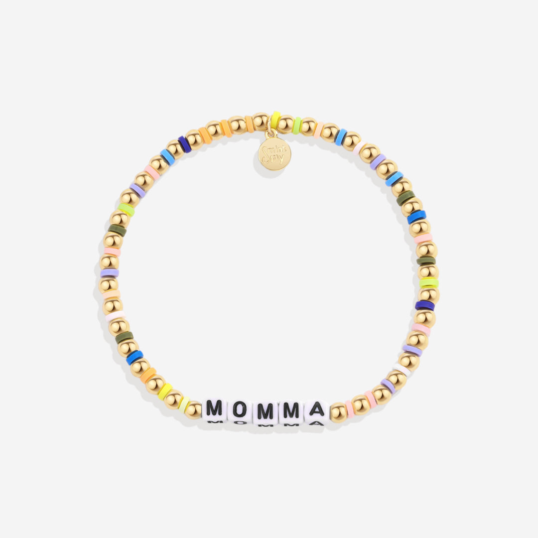 Bracelet d'amitié personnalisé en perles arc-en-ciel dorées et imperméables