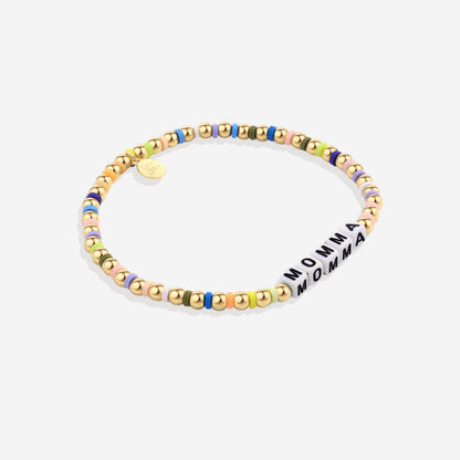 Bracelet d'amitié personnalisé en perles arc-en-ciel dorées et imperméables