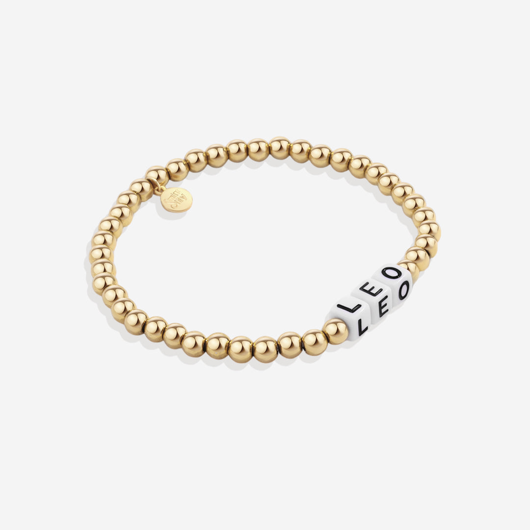 Bracelet d'amitié personnalisé en perles d'or imperméables