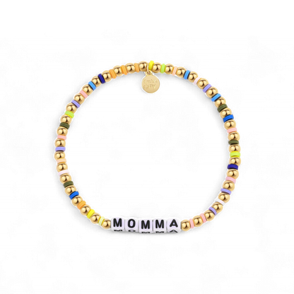 Bracelet d'amitié personnalisé en perles arc-en-ciel dorées et imperméables