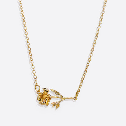 Collier délicat avec fleur de naissance