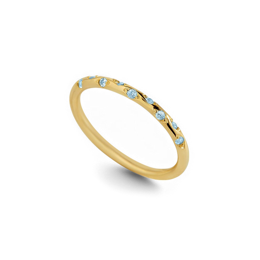 Bague délicate avec pierre de naissance et constellation