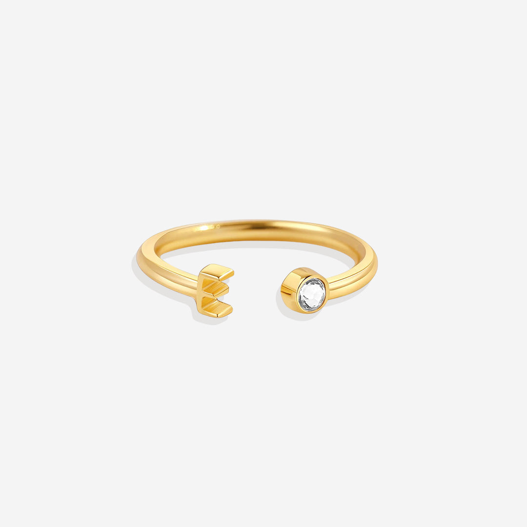 Zierlicher Geburtsstein-Initialenring